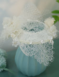 Hand-Woven Mesh Decorative Linen Lace White Wedding Hat