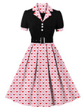 Pink Sweet  Love  1950S Vintage Swing Dress