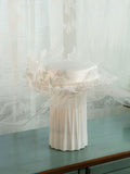 Romantic Dreamy White Flower Light Mesh Brim Wedding 1950S Hat